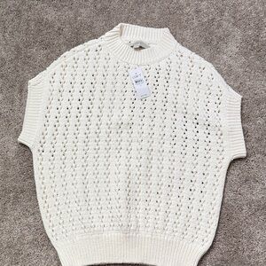 LOFT Ivory Textured Turtleneck Sweater